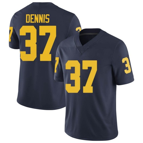 Eamonn Dennis Michigan Wolverines Men's NCAA #37 Navy Limited Brand Jordan College Stitched Football Jersey ZDL6654BO